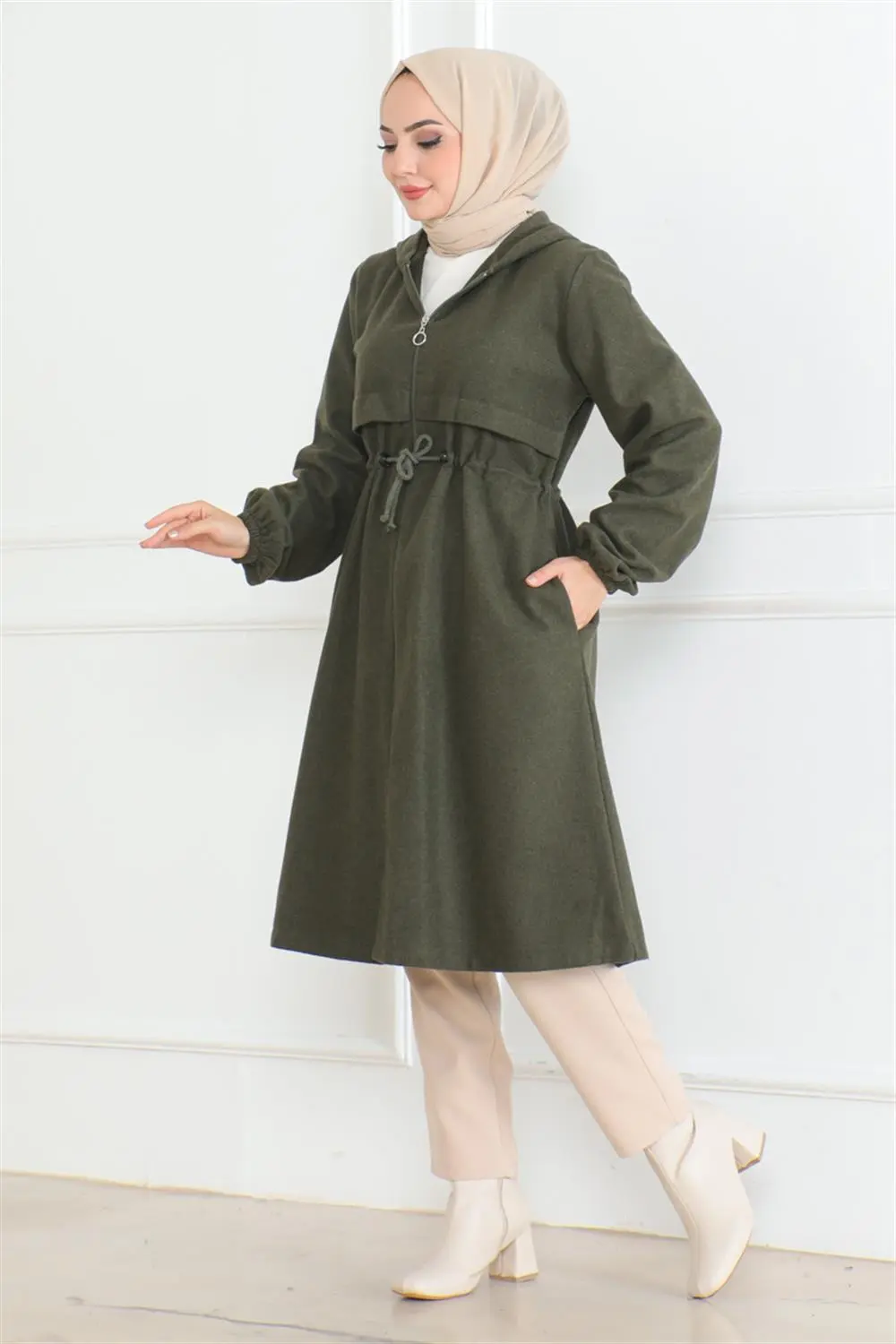 Spor Kaşe Kaban Kahverengi-detail