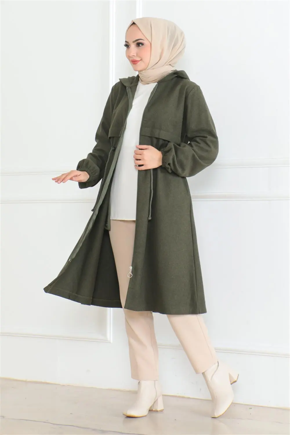 Spor Kaşe Kaban Kahverengi-detail