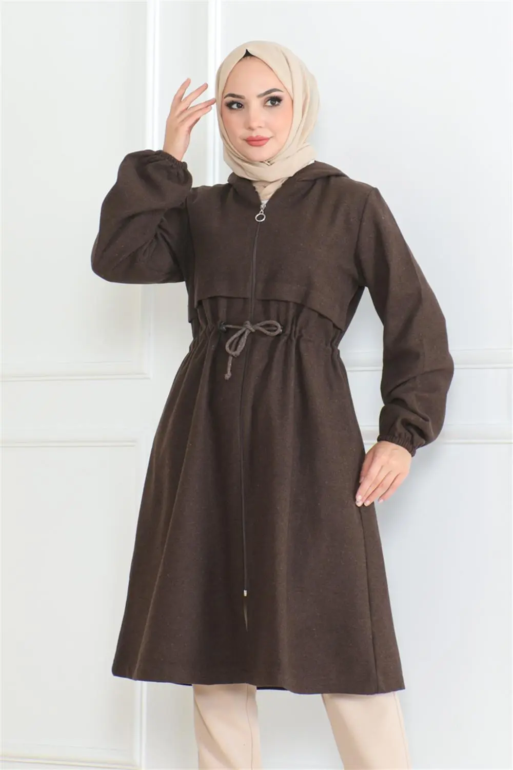 Spor Kaşe Kaban Kahverengi-detail