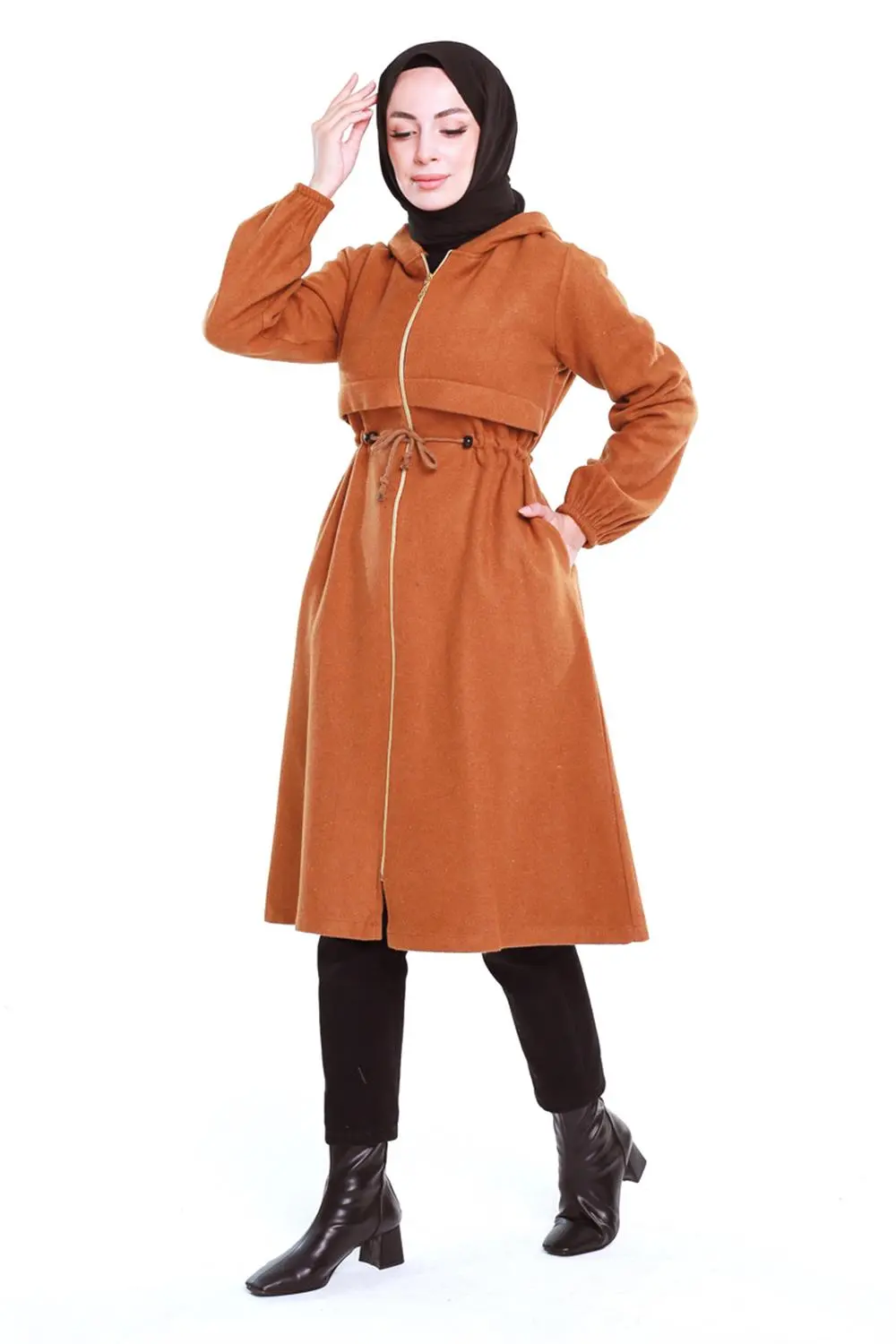 Spor Kaşe Kaban Kahverengi-detail