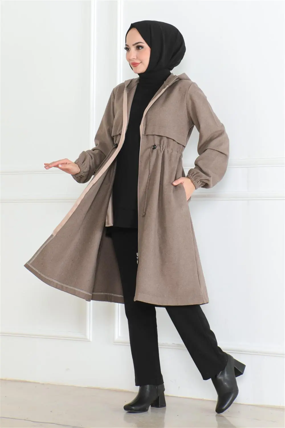 Spor Kaşe Kaban Kahverengi-detail