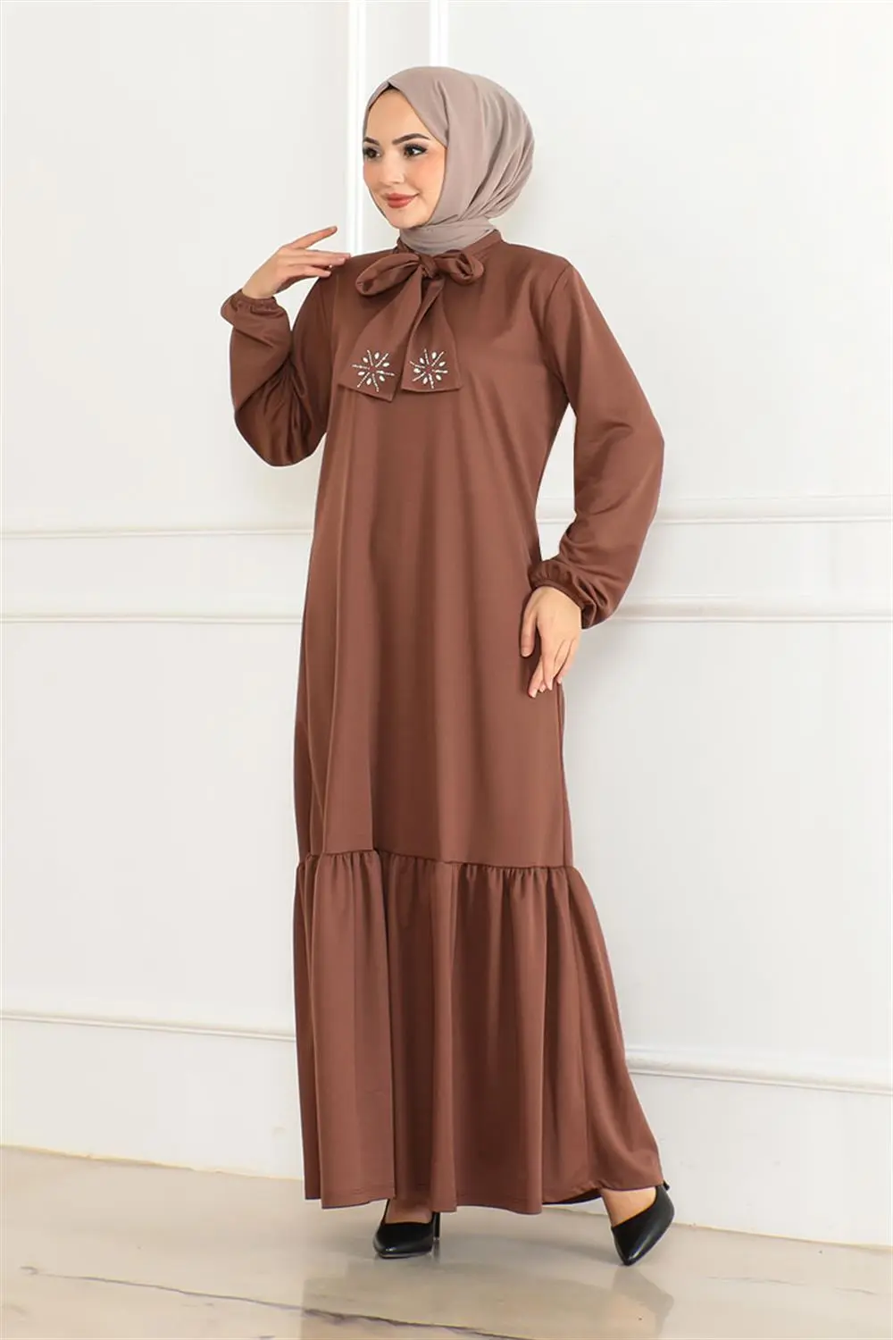 Taş Detaylı Tesettür Elbise-detail