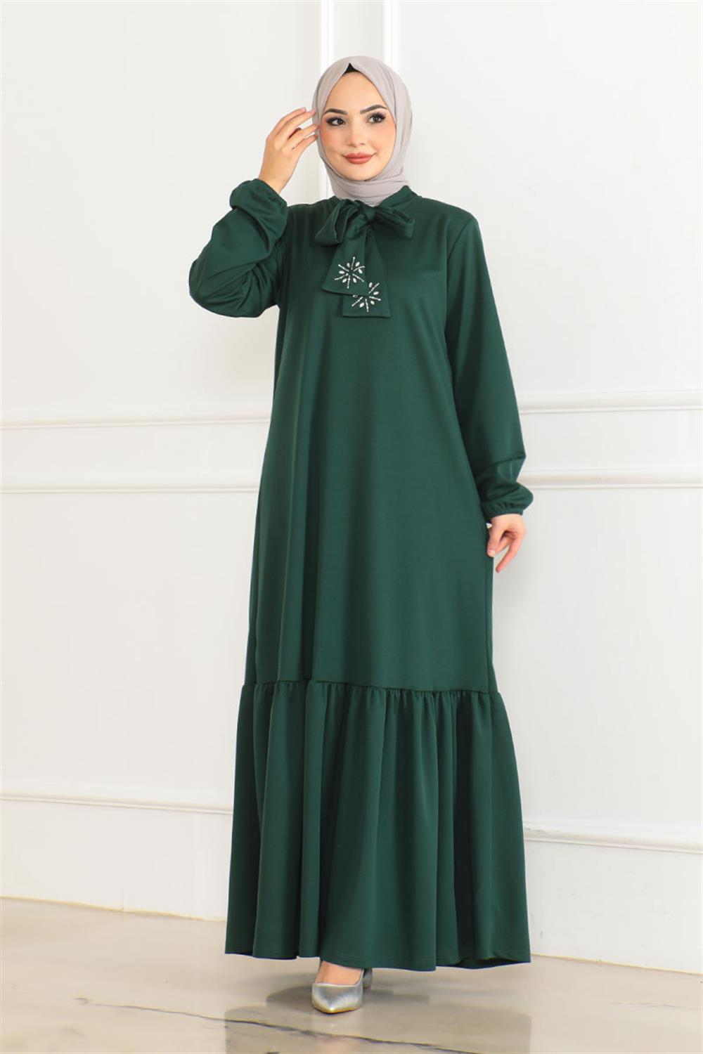 Stone Detailed Hijab Dress