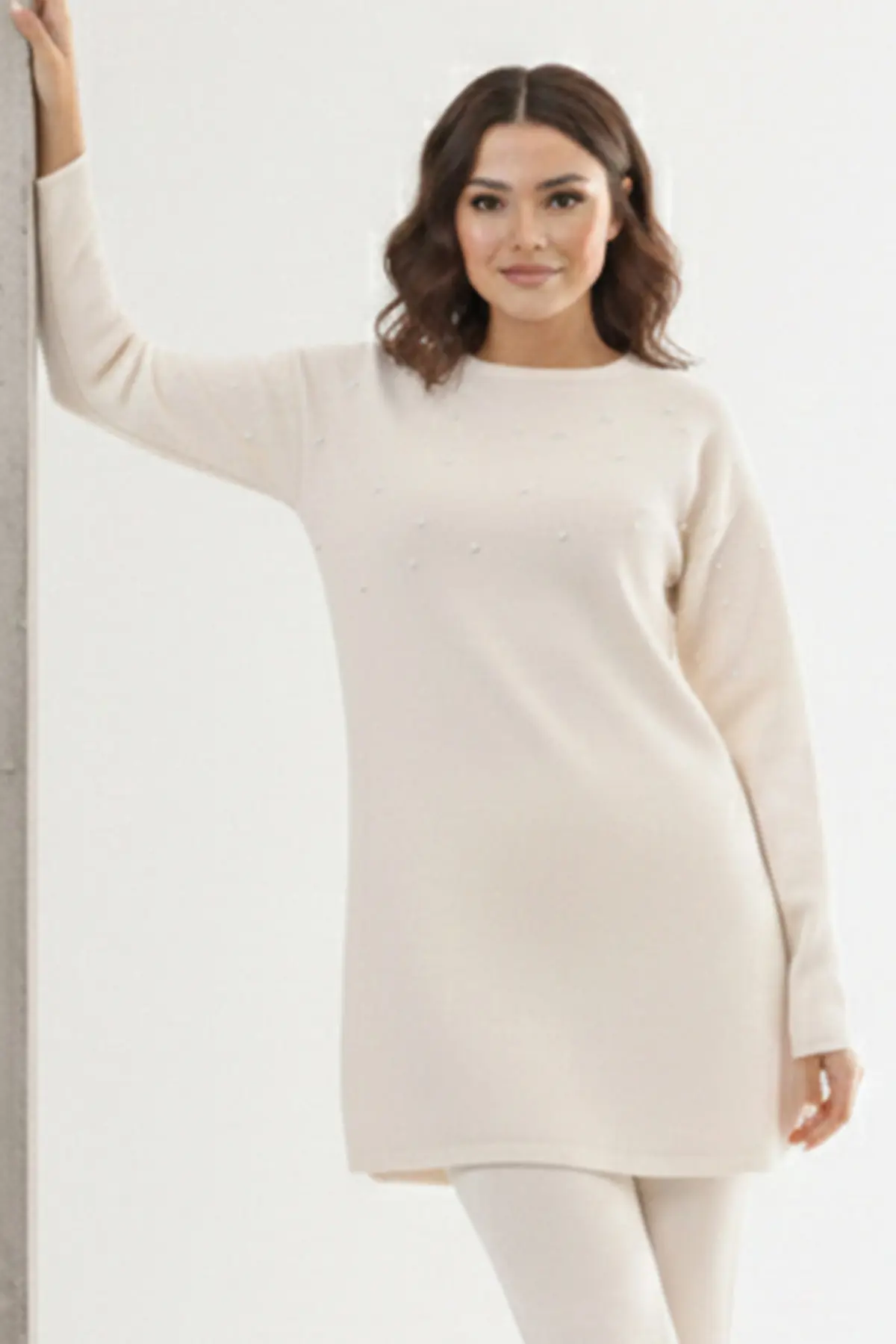 Taş Detaylı Triko Tunik-detail