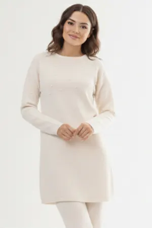 Taş Detaylı Triko Tunik