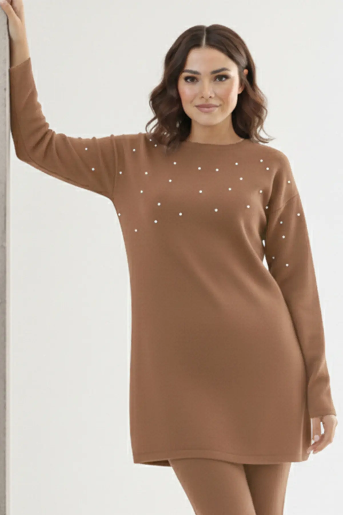 Taş Detaylı Triko Tunik-detail