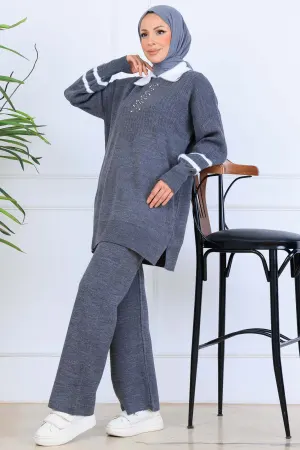 Taş İşlemeli Triko Takım
