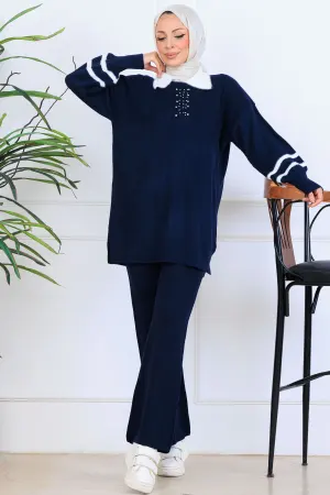 Taş İşlemeli Triko Takım