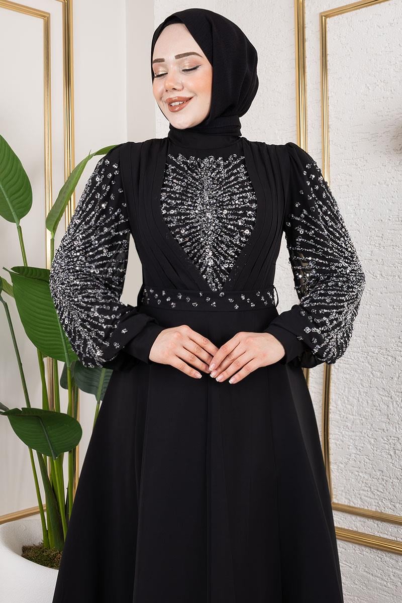 Taş Işlemeli Şifon Abiye