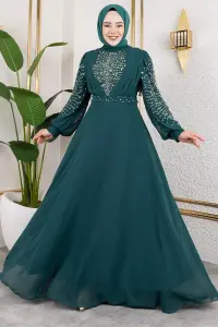 Taş Işlemeli Şifon Abiye