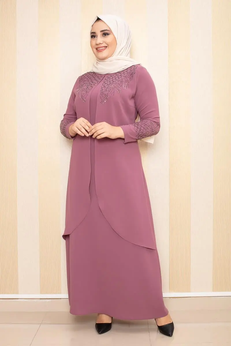 Taş Işlemeli Tesettür Elbise-detail