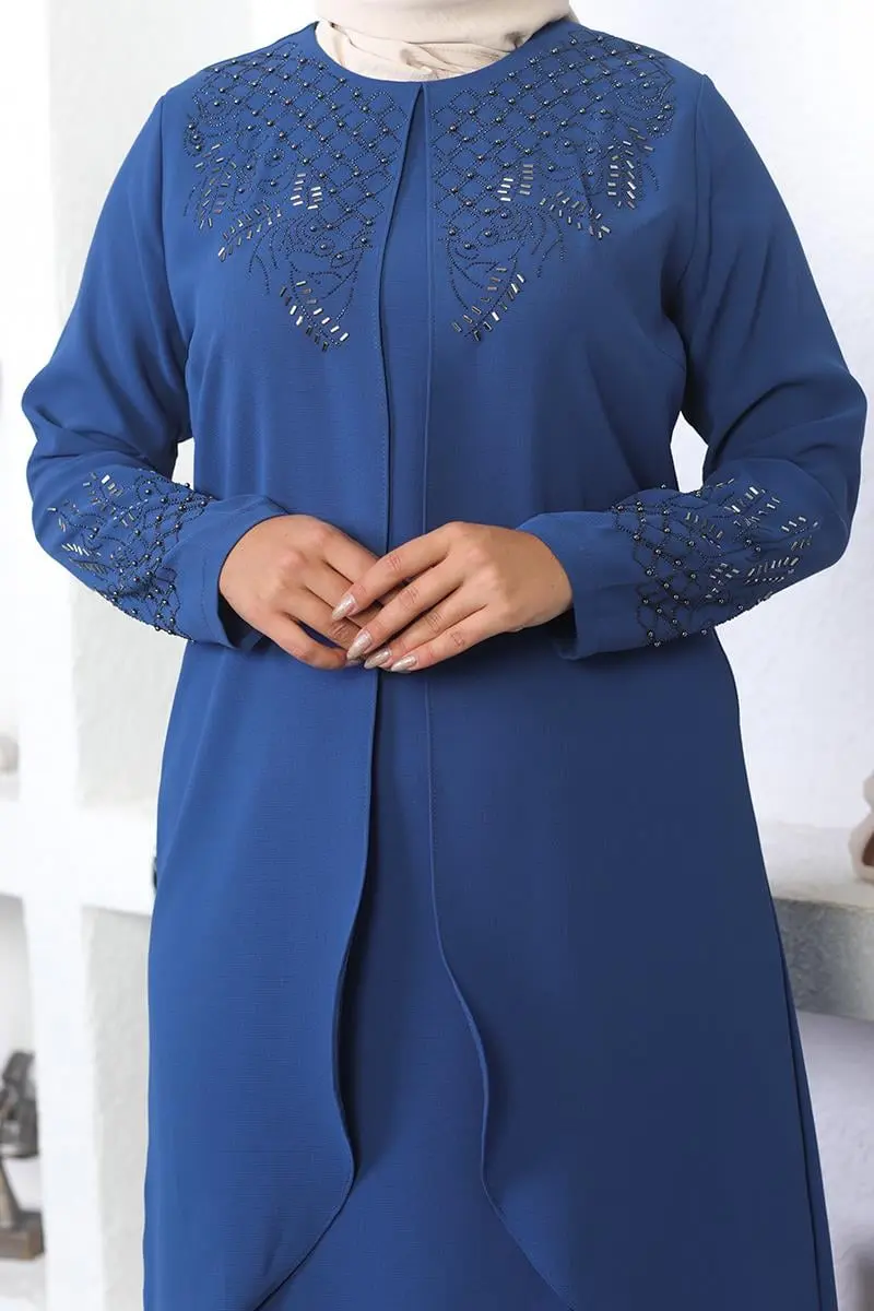 Taş Işlemeli Tesettür Elbise-detail
