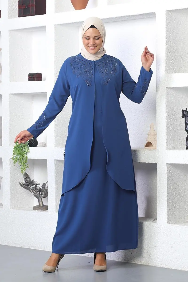 Taş Işlemeli Tesettür Elbise-detail