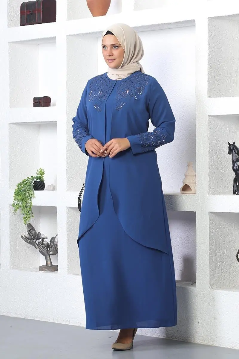 Taş Işlemeli Tesettür Elbise-detail