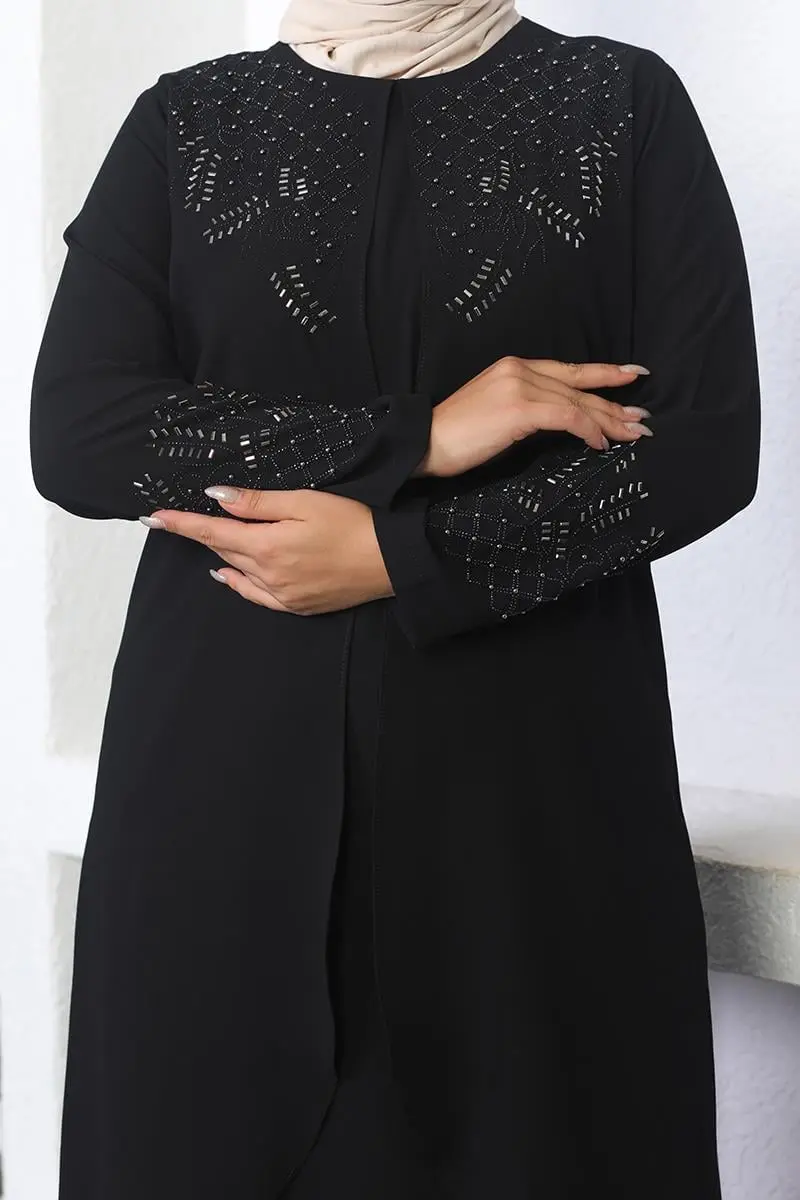 Taş Işlemeli Tesettür Elbise-detail