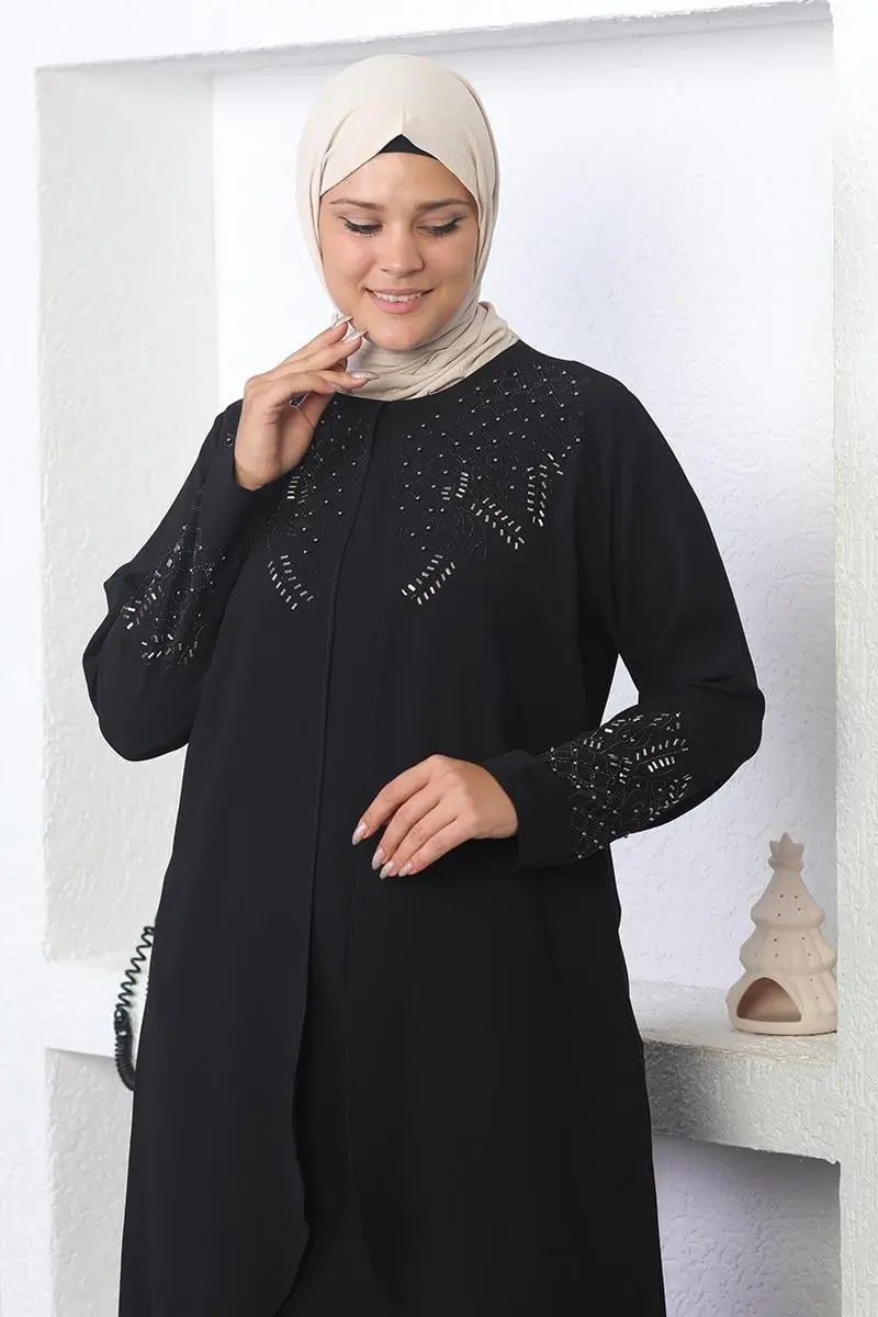 Taş Işlemeli Tesettür Elbise-detail