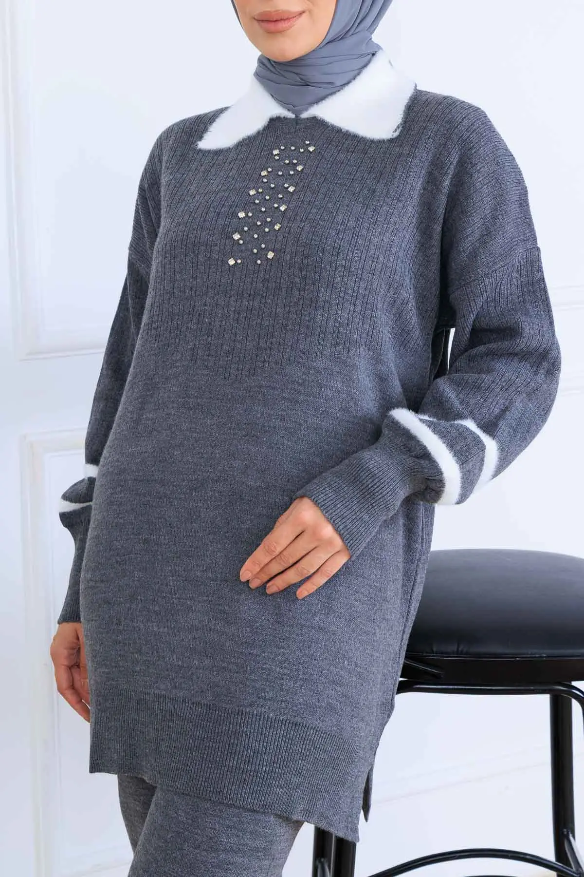 Taş İşlemeli Triko Takım-detail