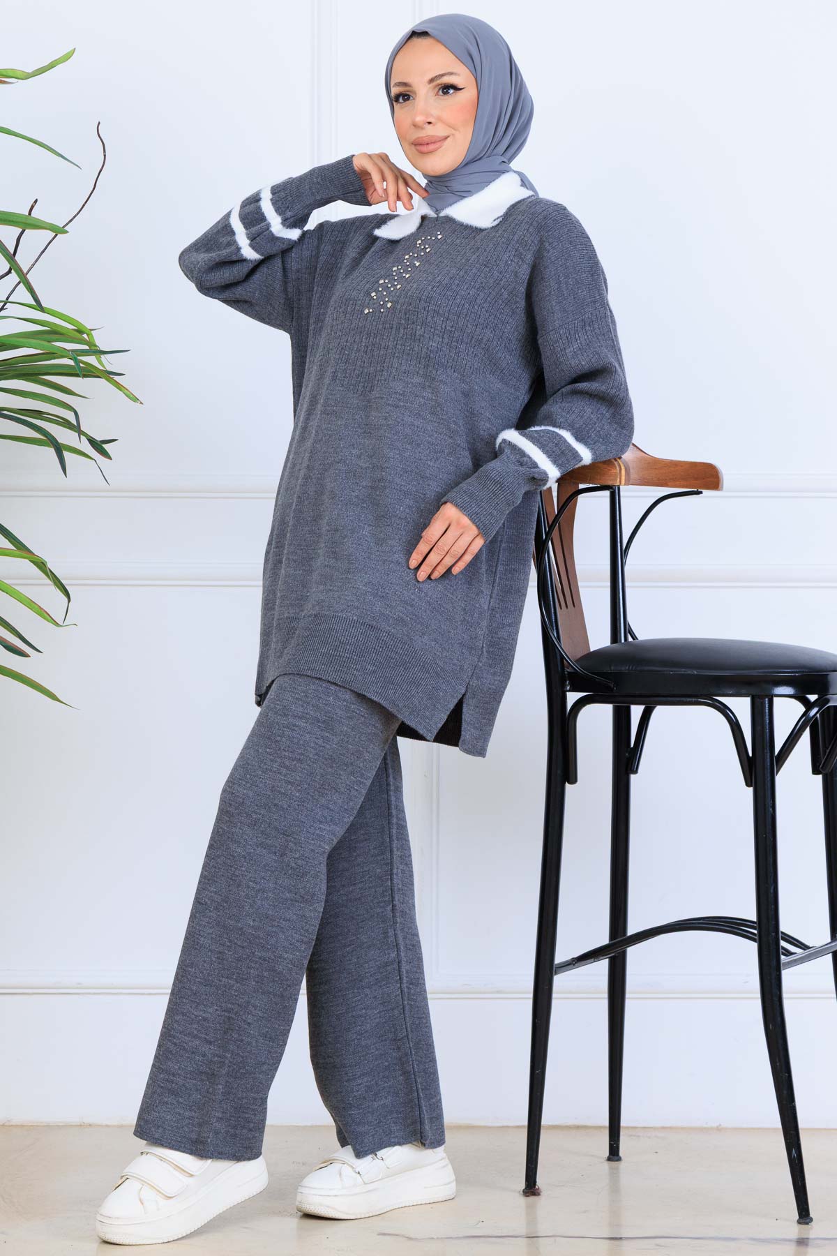 Taş İşlemeli Triko Takım