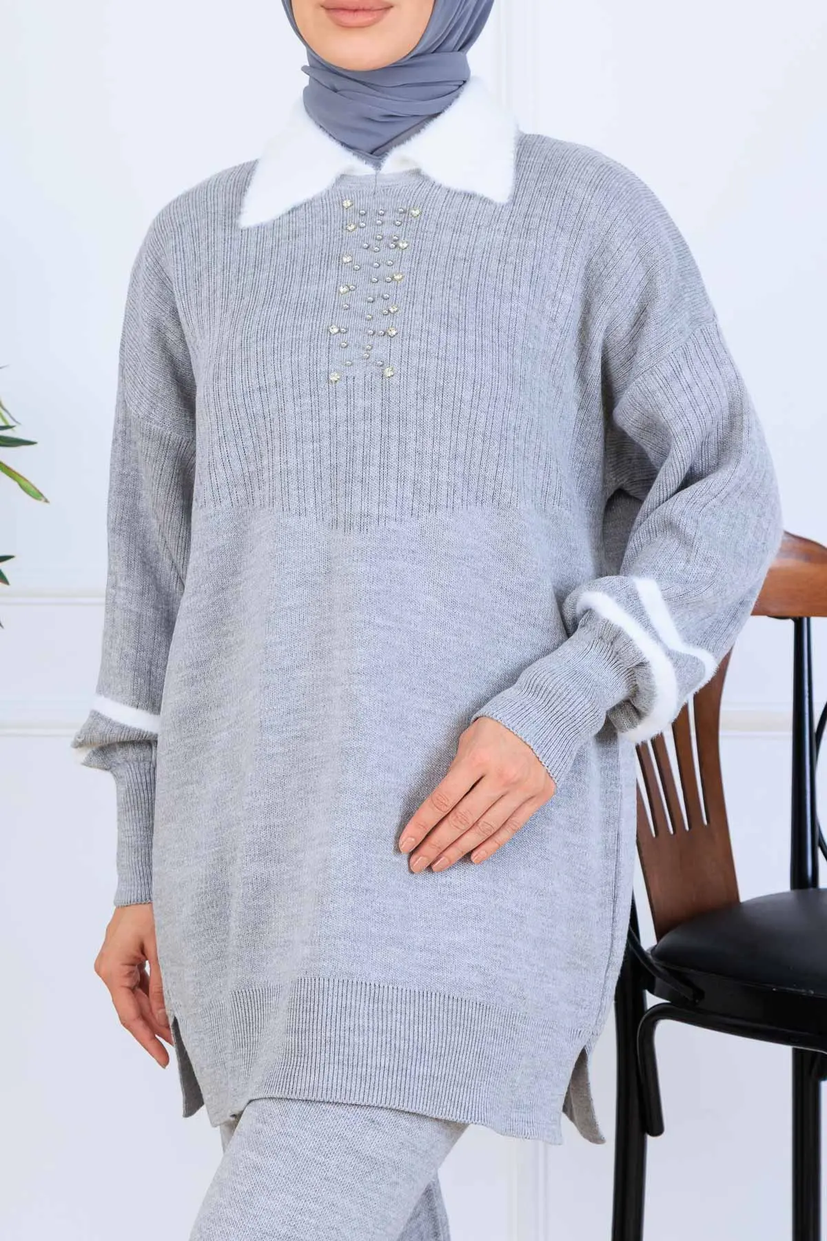 Taş İşlemeli Triko Takım-detail