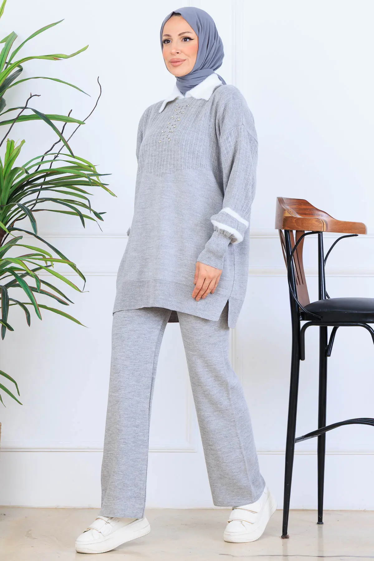 Taş İşlemeli Triko Takım