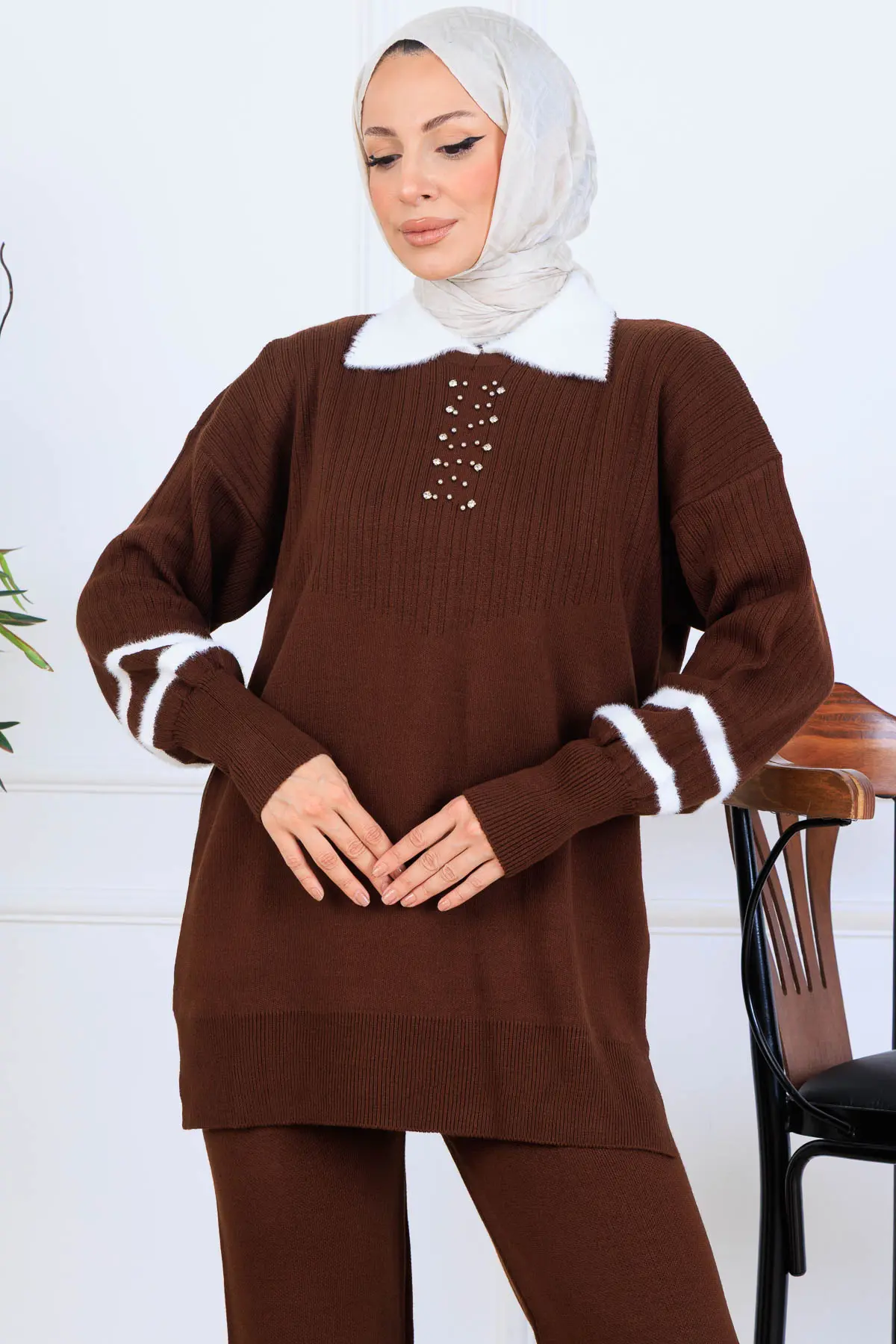 Taş İşlemeli Triko Takım-detail