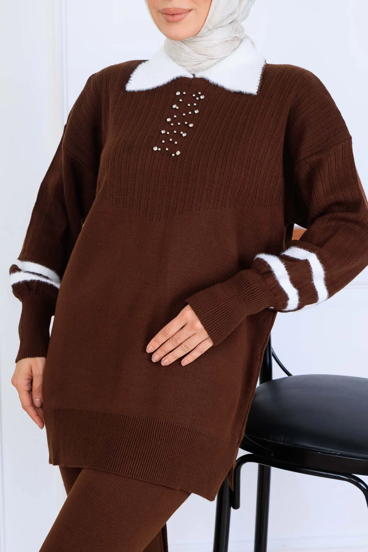 Taş İşlemeli Triko Takım-detail