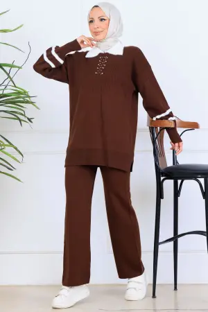 Taş İşlemeli Triko Takım