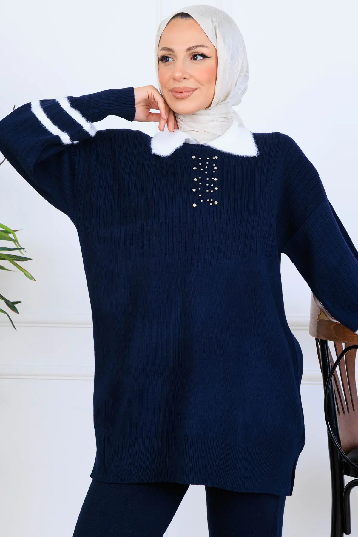 Taş İşlemeli Triko Takım-detail