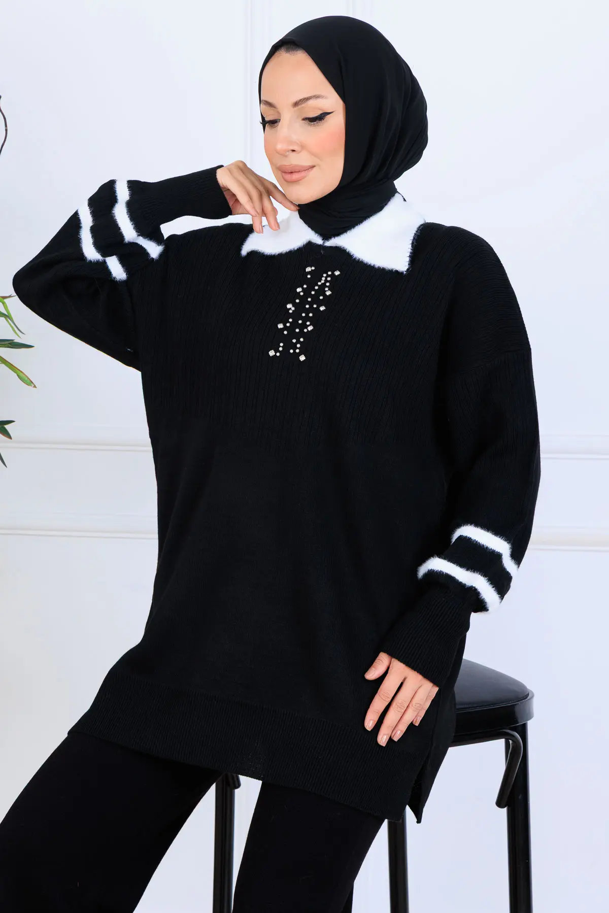 Taş İşlemeli Triko Takım-detail