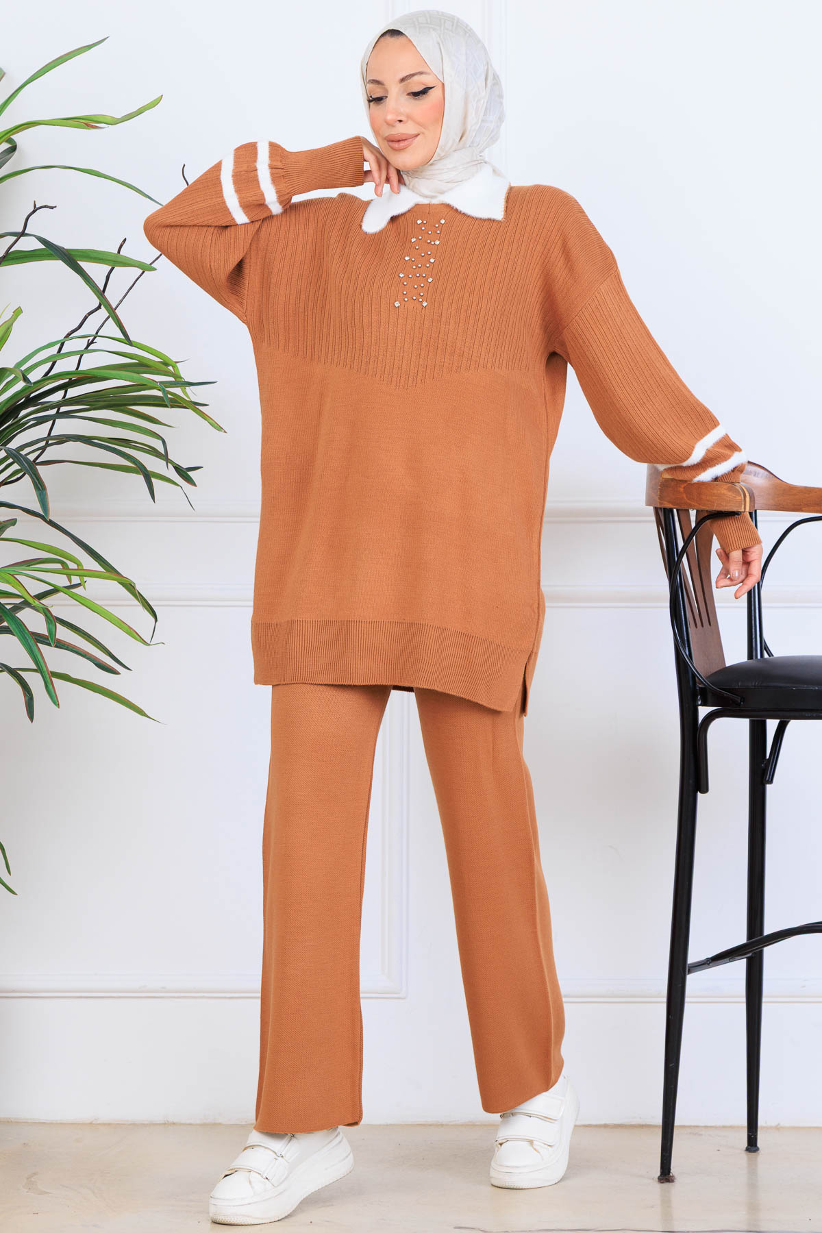 Taş İşlemeli Triko Takım