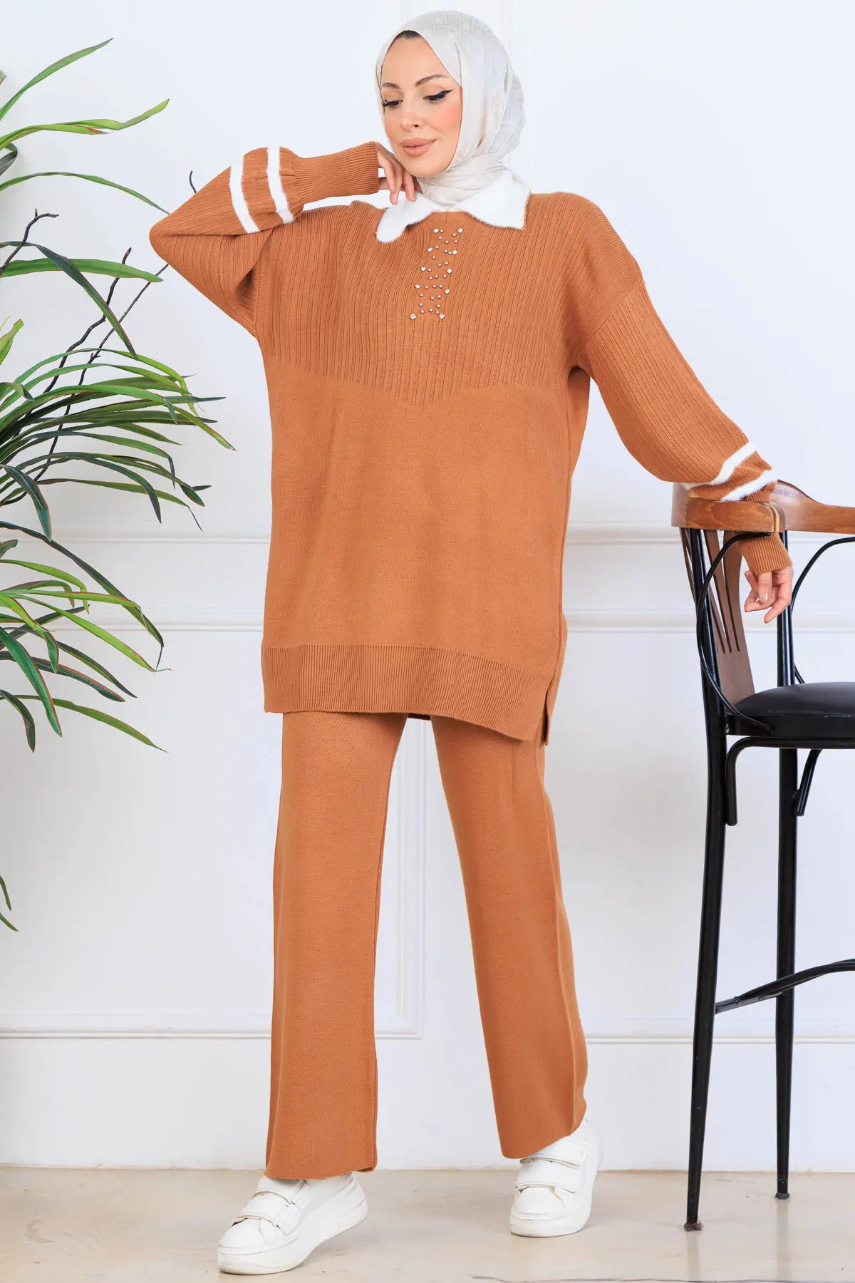Taş İşlemeli Triko Takım