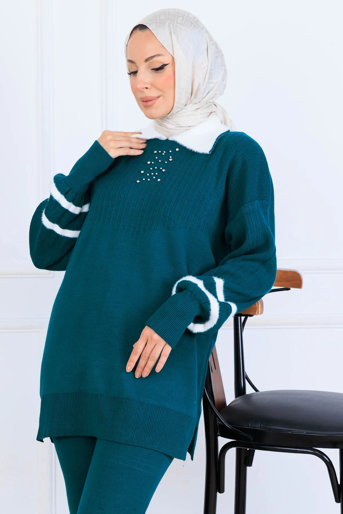 Taş İşlemeli Triko Takım-detail