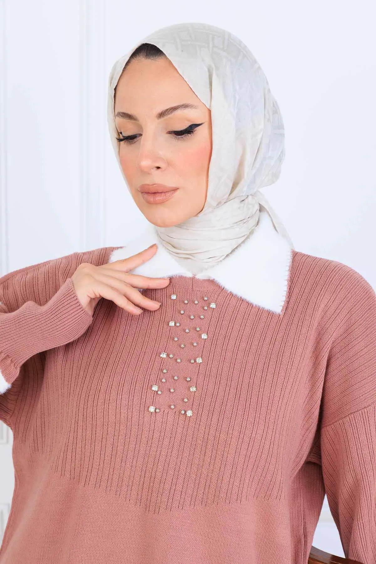 Taş İşlemeli Triko Takım-detail