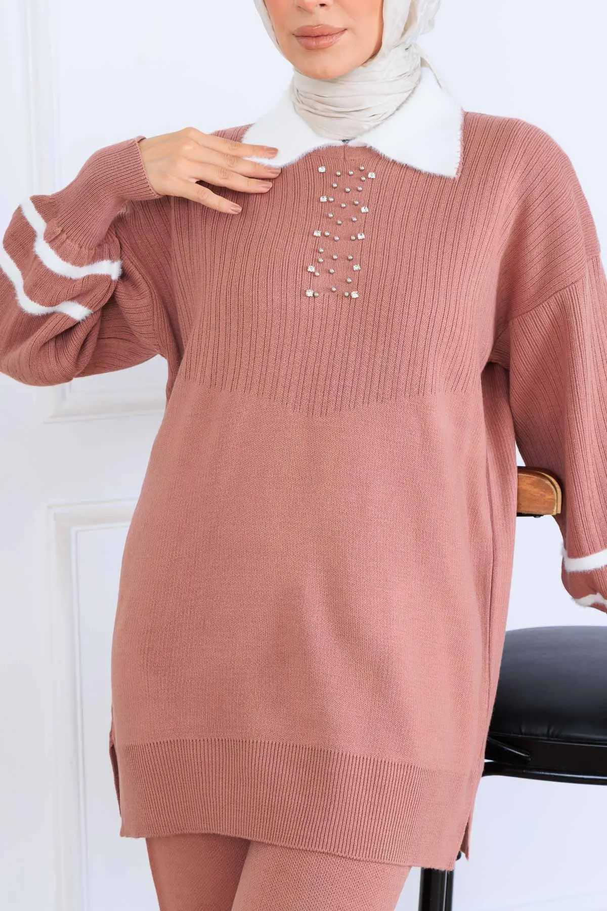 Taş İşlemeli Triko Takım-detail