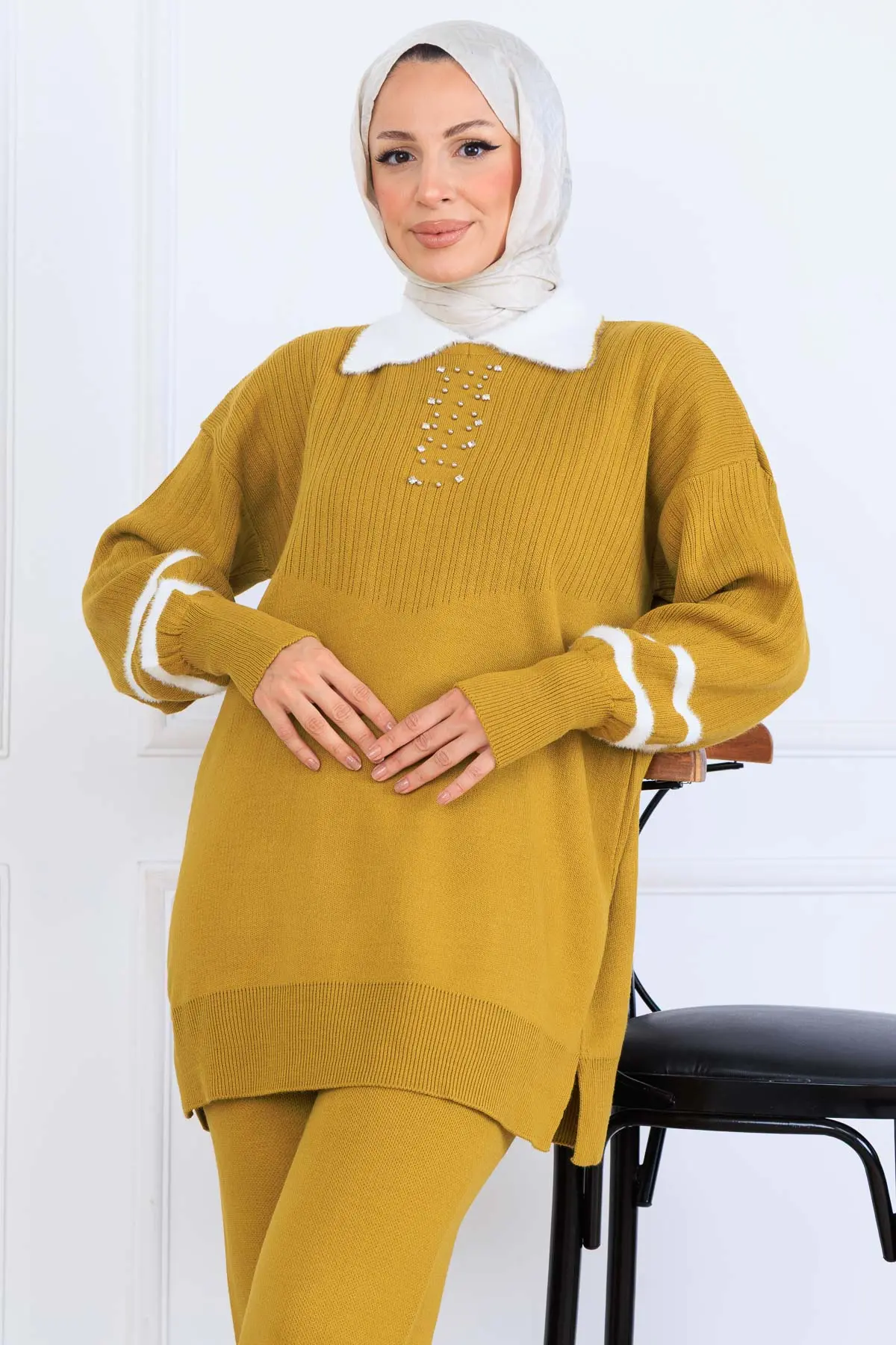 Taş İşlemeli Triko Takım-detail