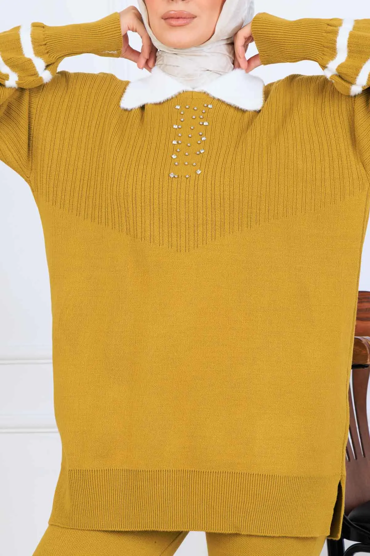 Taş İşlemeli Triko Takım-detail