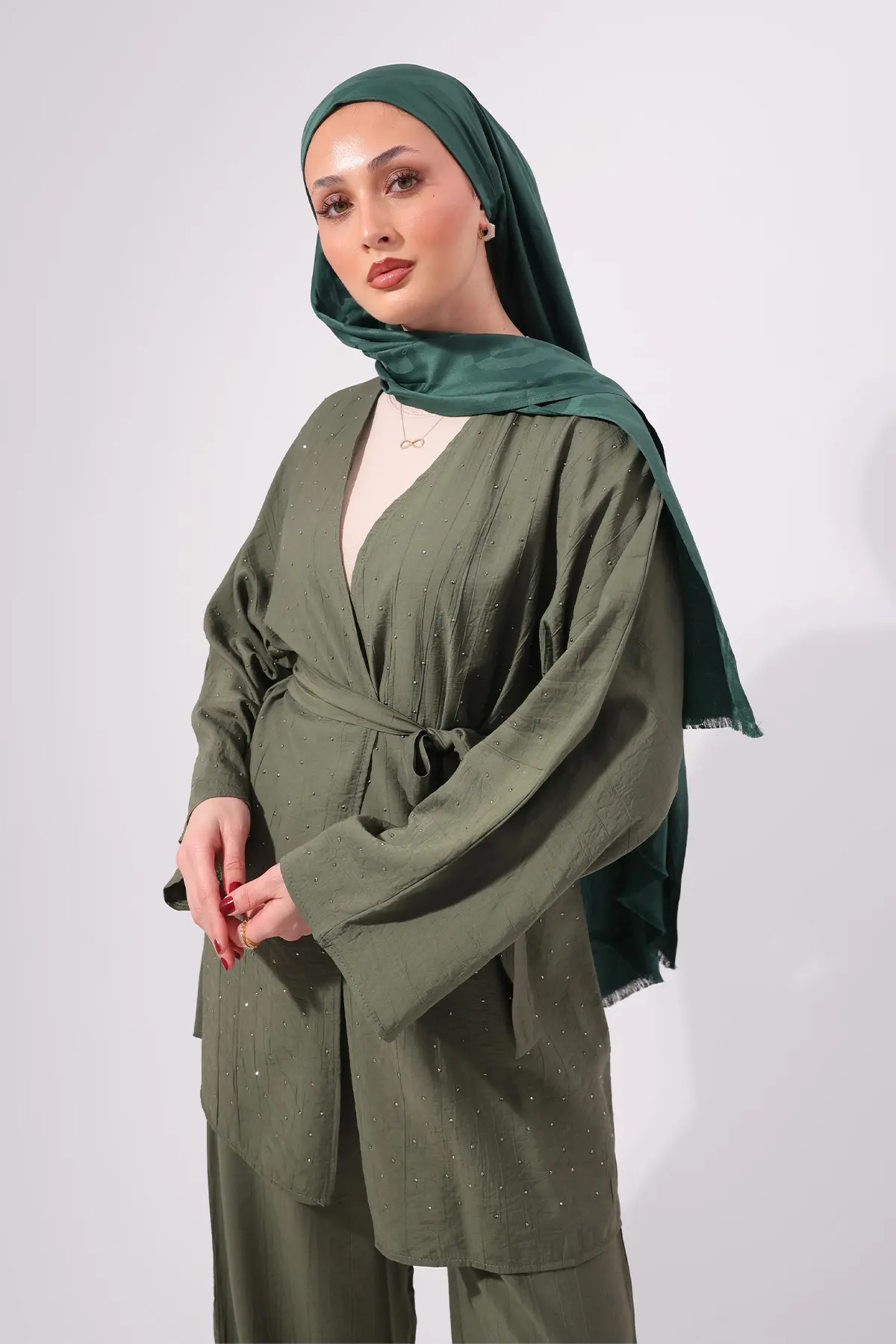 Stone Embellished Two-piece Set-detail