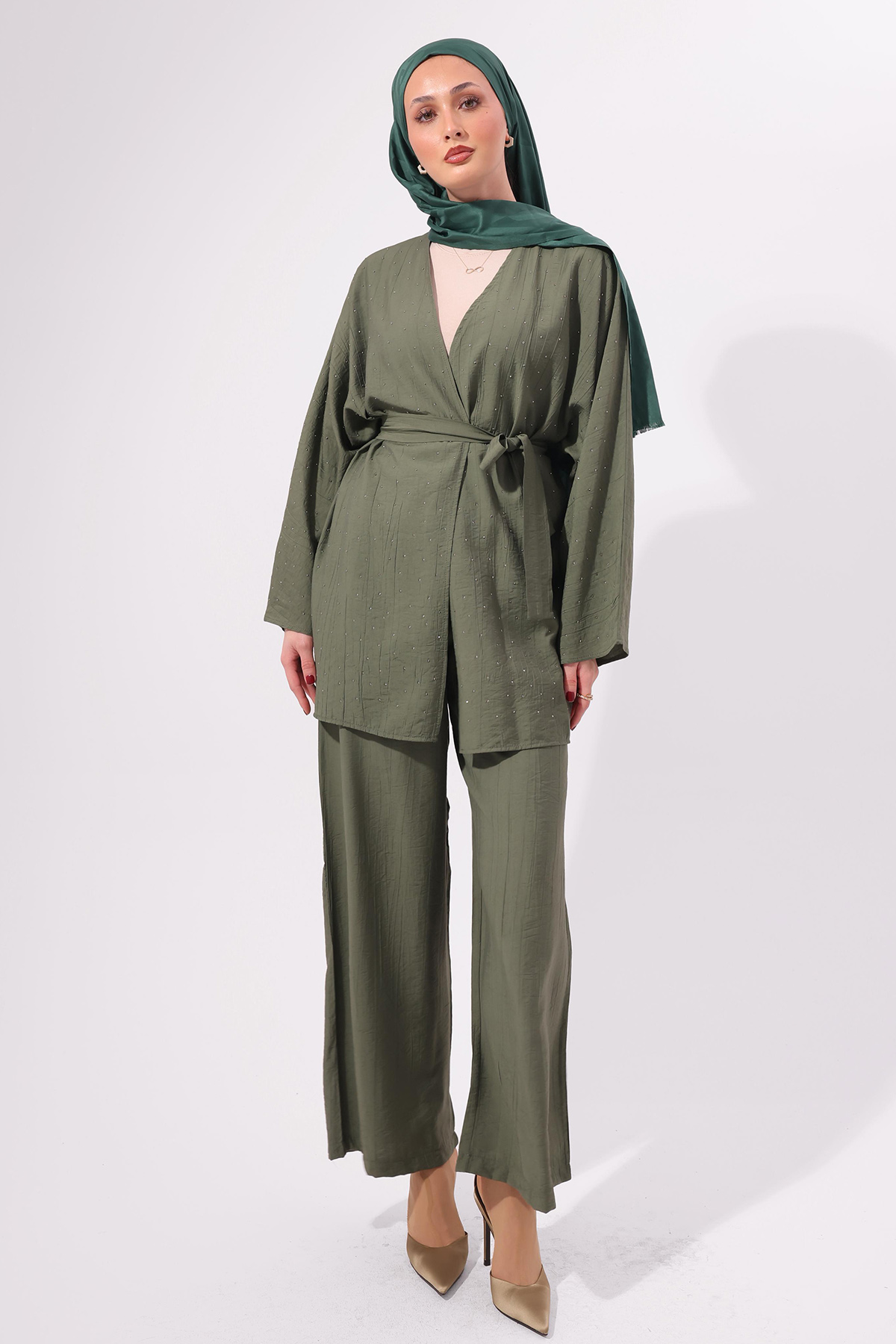 Stone Embellished Two-piece Set