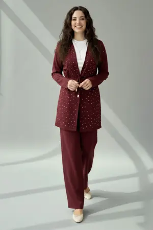 Taşlı Tesettür İkili Takım