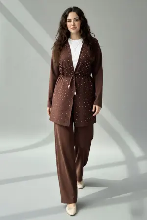 Taşlı Tesettür İkili Takım