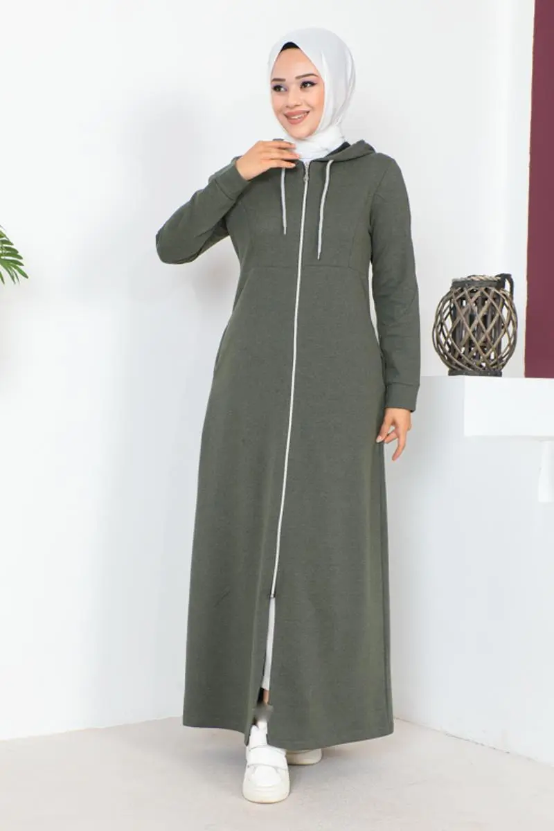 Tesettür Ferace Haki-detail