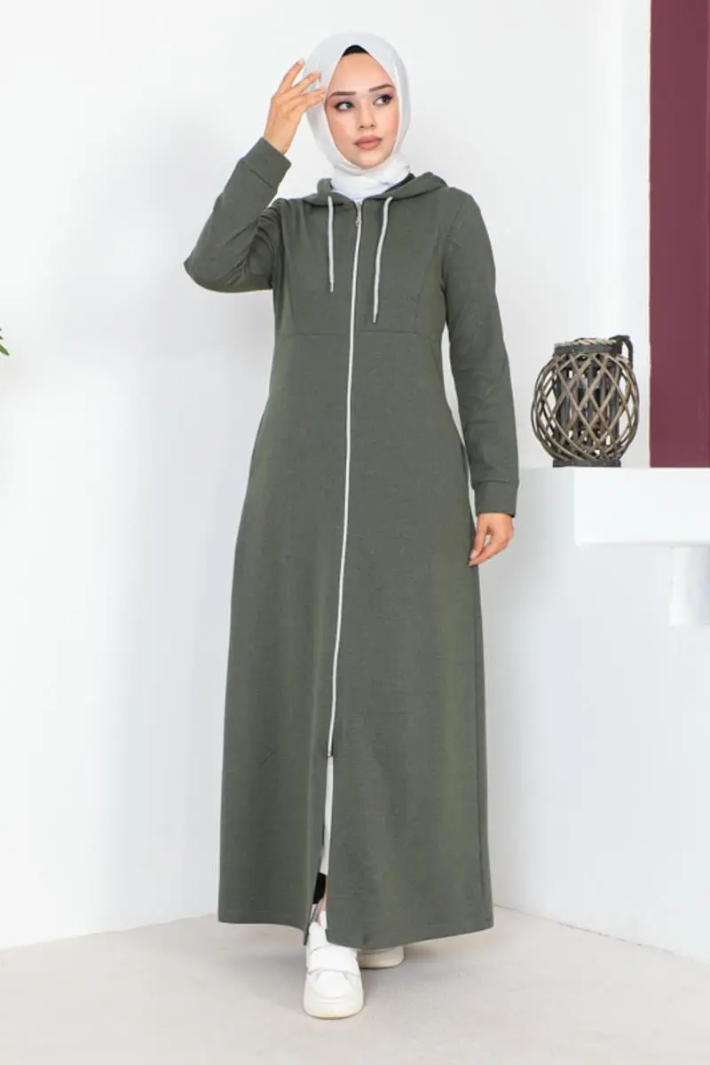 Tesettür Ferace Haki-detail