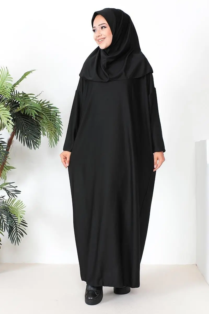 Tesettür Namaz Elbisesi Siyah-detail