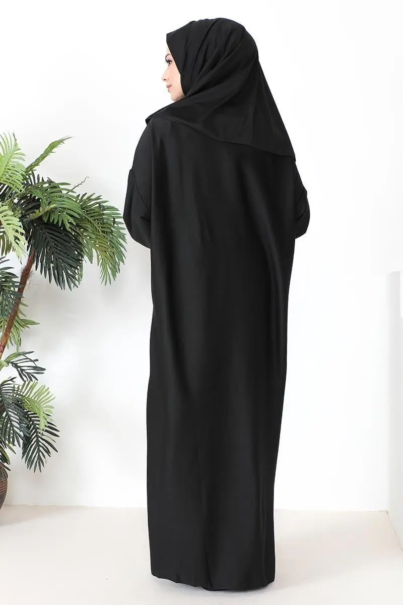 Tesettür Namaz Elbisesi Siyah-detail