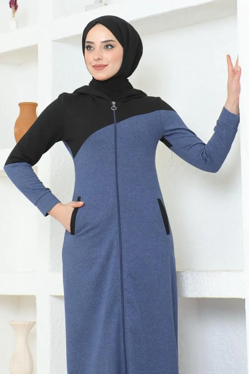 Tesettür Spor Ferace Indigo-detail