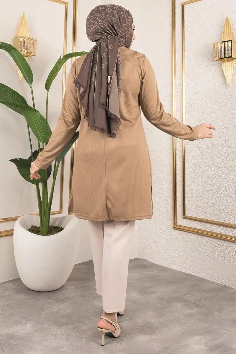 Tesettür Tunik Vizon-detail
