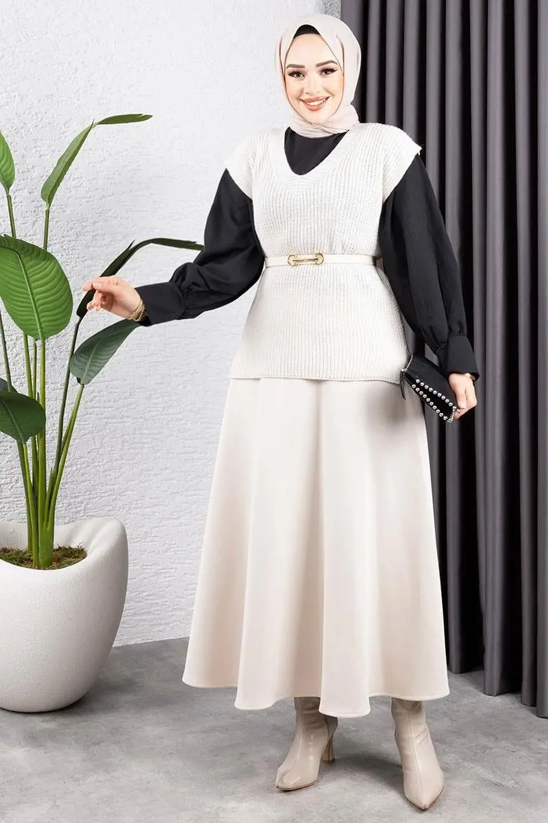 Triko Süveter Bej-detail