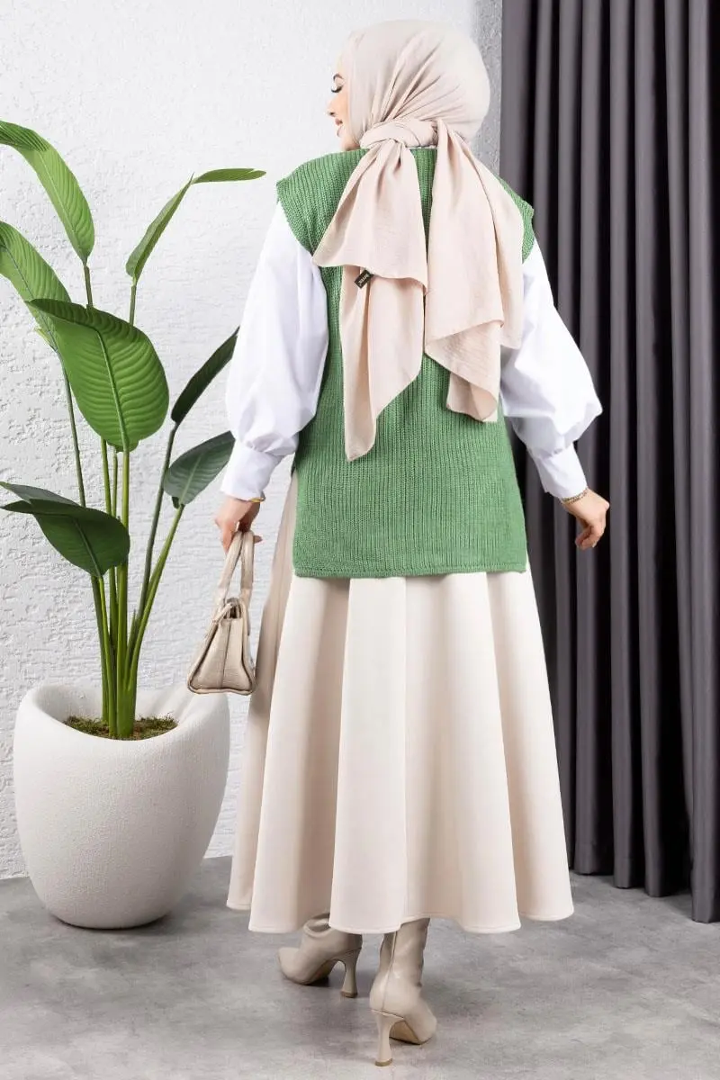 Triko Süveter Çagla Yeşili-detail