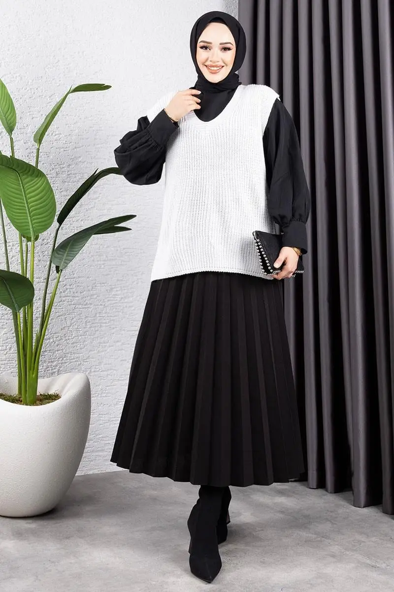 Triko Süveter Ekru-detail