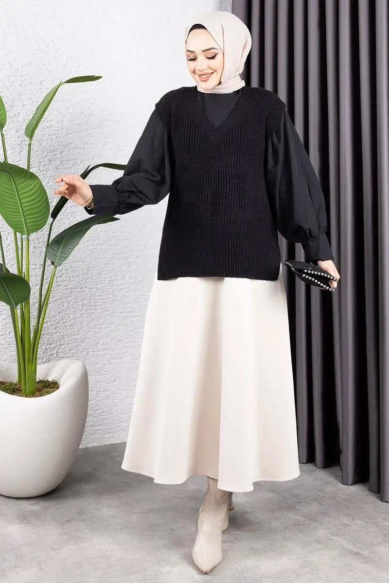 Triko Süveter Siyah-detail